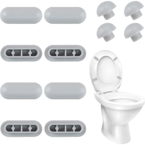 12pcs coussin en caoutchouc pour siège de toilette, coussin en caoutchouc pour couvercle de toilette (1/5)