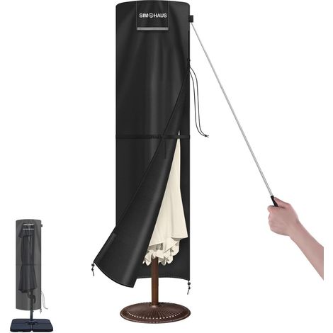 Housse de parasol anti-UV, housse de protection extérieure pour parasol, imperméable et droit, tissu Oxford 420D, 240 x 60/60 cm (1/5)