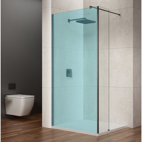 Cabine de douche VARIO 350 mm, verre transparent, noir (1/3)
