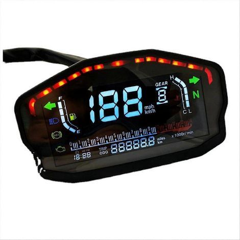 Digitaler Motorrad-Tachometer mit LED für Honda, Ducati, Kawasaki und Suzuki (1/5)