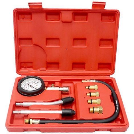 Testeur de compression, kit de manomètre de compression pour compresseurs compatibles avec tous les moteurs Kfz M10, M12, M14 et M18 (0-20 bar et 0-300 psi). (1/4)