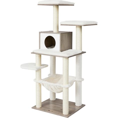 Torre de juego para gatos 138 cm nicho gris 120003890 (1/4)
