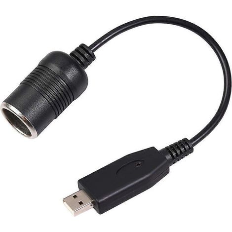 1 convertisseur USB vers allume-cigare, 12 V, entrée 5 V / 2 A, sortie DC 5,5-3,5 mm, pour enregistreur de conduite et accessoires auto (1/5)