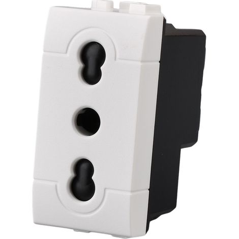 Serie Civile A2ZWORLD MBL Bianco Compatibile Con Bticino Living Light (Presa Bipasso)