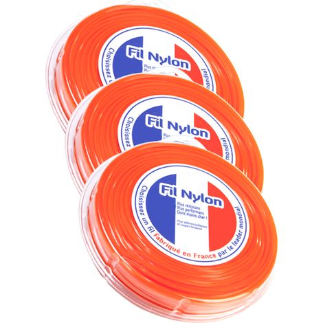 3 blisters fil débroussailleuse Carré 4 mm x 25 m Fil Nylon (1/5)