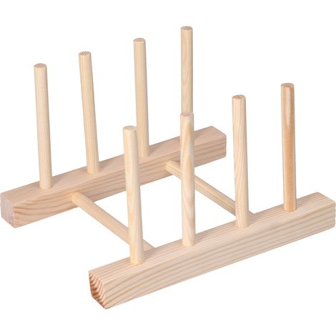 Étagère à Vaisselle en Bambou Léger et Portable, 3 Grilles de 18 cm, Durable et Écologique