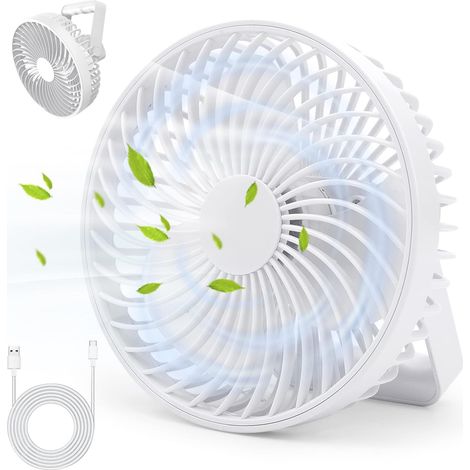 Ventilateur de Camping Ventilateur électrique portatif, télécommande Portable Charge USB à Trois Vitesses Vent Mural Mini Petit Ventilateur de Plafond Blanche