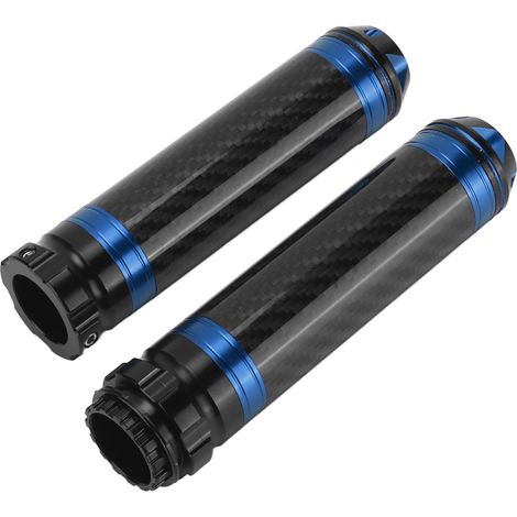 Zweiteilige Carbon-Motorradlenkergriffe, rutschfest und korrosionsbeständig, universell für 7/8-Zoll-Lenker, wasserdicht, blau. (1/5)
