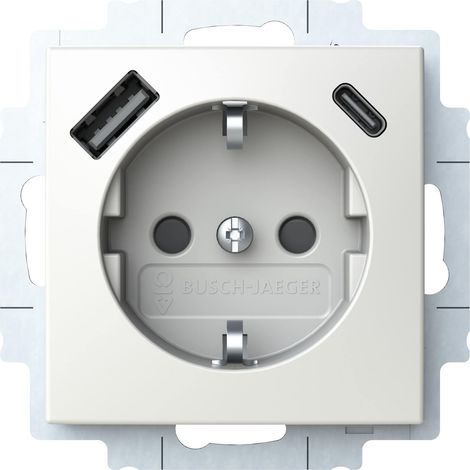 BUSCH-JAEGER USB/prise encastrable 20 EUCB2USBAC-914 (1/3)