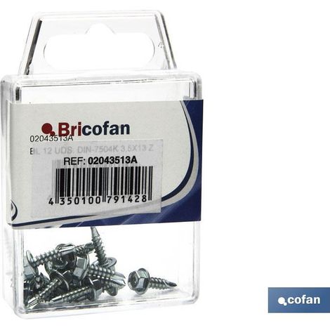 Testa Esagonale Autoforante DIN 7504K 35x16mm Zinco (Blister 10 unità)