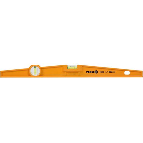 Vorel 16280 - Nivel de burbuja de aluminio, 500 mm, con 2 niveles, ideal para mediciones precisas en proyectos de construcción y carpintería.
