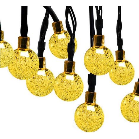 Lampe solaire LED, LED Ballon Lumière, Bande LED, 7M 50 lumières, Convient pour jardin, mariage, Blanc chaud, KINSI (1/5)