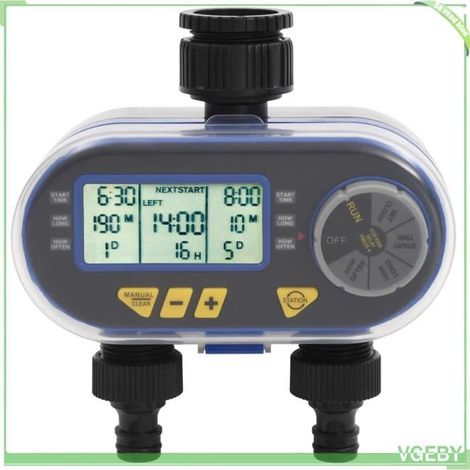 Minuterie d'eau automatique - FAFEICY - 48039 - Double sortie - Programmation indépendante - Retard de pluie (1/5)