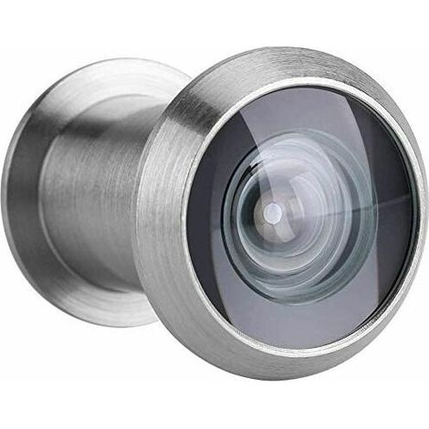 Visionneuse de Porte Judas pour Porte D'entrée Sécurité Grand Angle de 220 Degrés avec Cache de Protection de Haute Résistance(Brushed Silver)