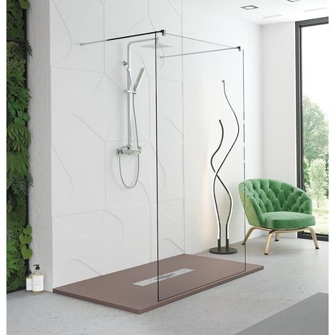 BATHME SANDRA CENTRO Mampara Ducha Fijo Cromo Brillo Transparente - Medida: 90 cm - ref: MA03090000
