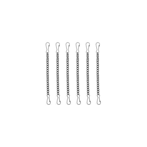 Set di 6 catenelle in metallo nero, lunghe 10 cm, con doppia chiusura, ideali per cartelli per porte, cartelli antincendio, quadri, robuste catene in acciaio. - Crezuo (1/4)