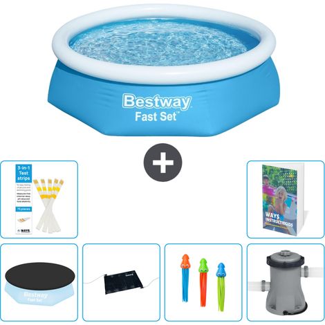 Bestway Piscina Bestway Fast Set Rotonda - 244x61 cm - 7-pezzi  S37 (1/5)