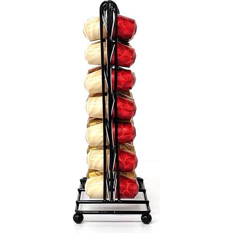 Rack de rangement pour capsules de café, présentoir de comptoir (16x9x27cm), support mural ou de table pour 42 dosettes Nespresso, organiseur compact en métal, étagère à café élégante. (1/5)
