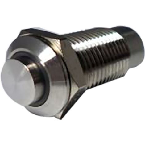 Bouton-poussoir, Verrouillable lumineux, LED Blanc, Unipolaire à une direction, 15 mA, Argent, Montage panneau ( Prix pour 1 )