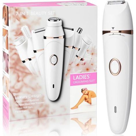 Épilateur visage pour femme - Rasoir corporel portable 7 en 1 - Épilateur visage - Épilateur étanche - Pour femmes, visage, corps, (1/5)