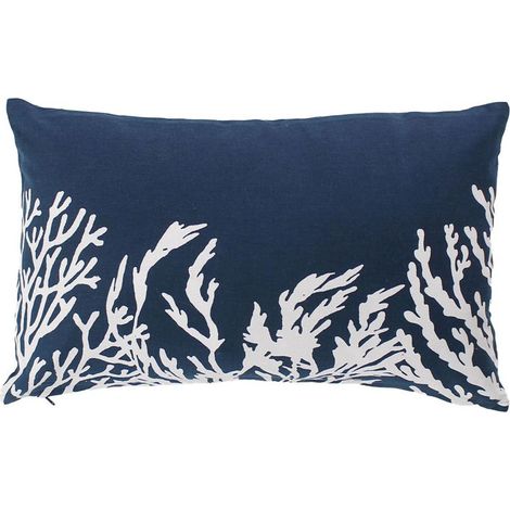 Coussin Déco Imprimé "Azur" 30x50cm Bleu Marine (1/3)