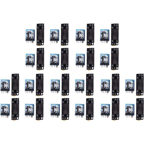 Relais de puissance DPDT LY2NJ HH62P-L JQX-13F 10 A à bobine 12 V CC avec embase PTF08A (1/5)