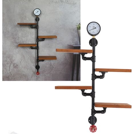 Étagère Style Industriel avec Tuyaux pour Salon et Chambre, Déco Rétro (1/5)
