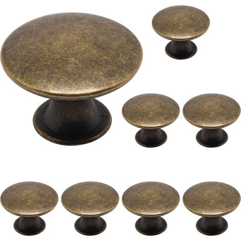 8er-Pack Schrankknöpfe im Vintage-Chic-Stil, Küchenschrankgriffe im antiken Stil, rund, 30 mm, Bronze (1/5)