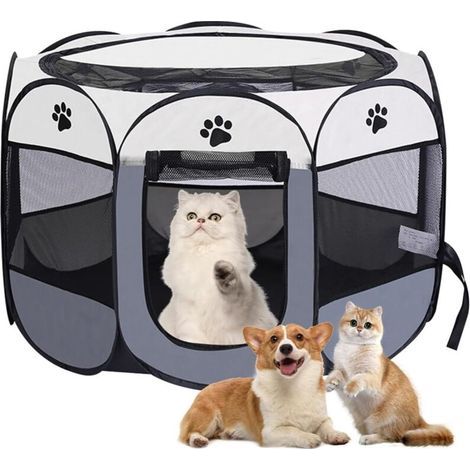 Parc pour chien pliable 73 x 73 x 43 cm – Enclos intérieur en maille épaisse et tissu Oxford 600D – Convient aux petits animaux (1/5)