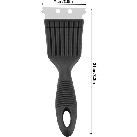 Grillbürste mit Edelstahlborsten und hochwertigem schwarzem Kunststoffgriff, 21 cm (1/5)