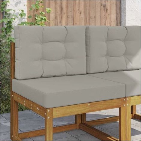 Ensemble de deux coussins pour canapé d'extérieur, en polyester gris (1/5)