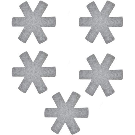 Protège Poêles et Séparateur de Casseroles 5PCS Séparateurs Poêles Protéges Casseroles en Feutre Protections Casseroles Protège-Poêle Antidérapantes pour Eviter Rayures, 38cm (Gris) (1/5)