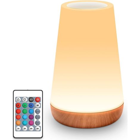 Nachttischlampe, Stilllicht, berührungsempfindliches Baby-Nachtlicht mit 13 RGB-Farben, kabellose Nachttischlampe mit Fernbedienung fürs Schlafzimmer (1/5)