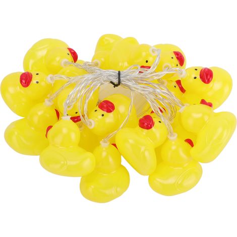 Guirlande lumineuse LED canard jaune original, 3 m 20 LED lumière chaude, alimentée par piles, déco chambre Noël (1/5)