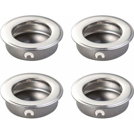 KLVGTIFS PU - 4 PCS 35mm Plat en Acier Inoxydable Encastré Encastré Tirez Le Doigt Insérez La Porte Coulissante Poignée Cabinet Tirer Tiroir (1/5)