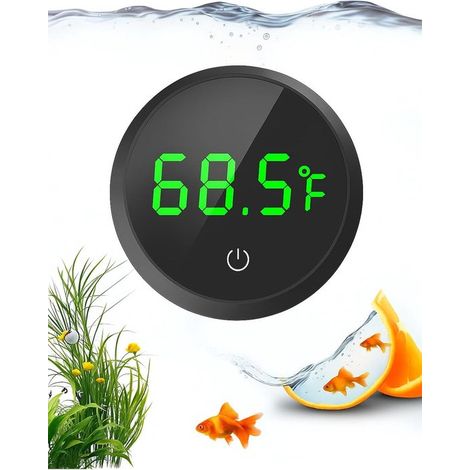 Aquariumthermometer Tankthermometer kabelloser Touchstick digitales Aquariumthermometer mit LED-Anzeige 1 F zur Überwachung der Zubehör schwarz (1/5)