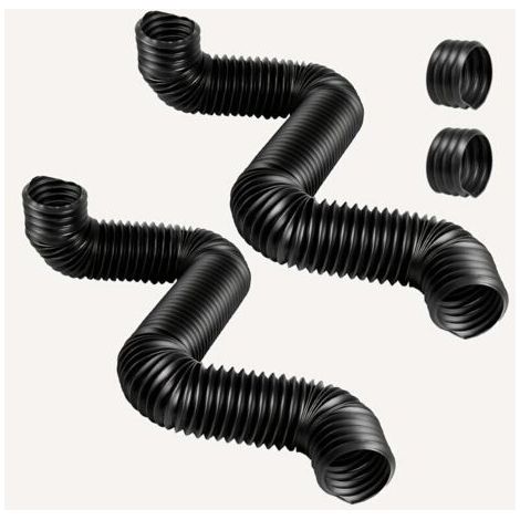 Rallonges de descente polyéthylène [2 pièces] - Connecteur rond, drainage flexible 1,3 m, maison & jardin (1/4)