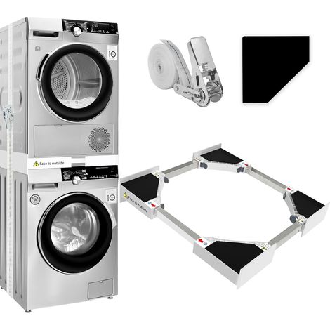 Ensemble de superposition - Lave-linge et sèche-linge 74 cm (29 pouces) - Ensemble de superposition universel - Lave-linge et sèche-linge - Ensemble de superposition réglable - 74 cm (1/3)