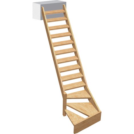 Escalier quart-tournant gauche sapin, Normandie KORDO