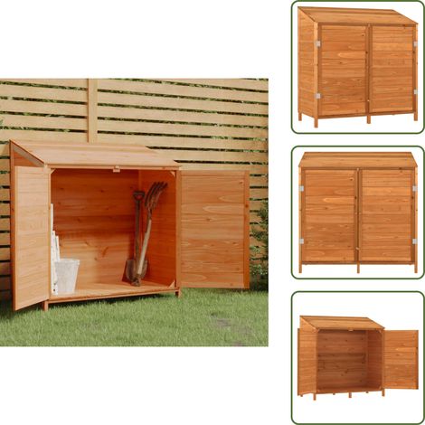 Vidaxl – Remise de jardin marron 102x52x112 cm en bois de sapin massif – Grand espace de rangement – Protection contre intempéries