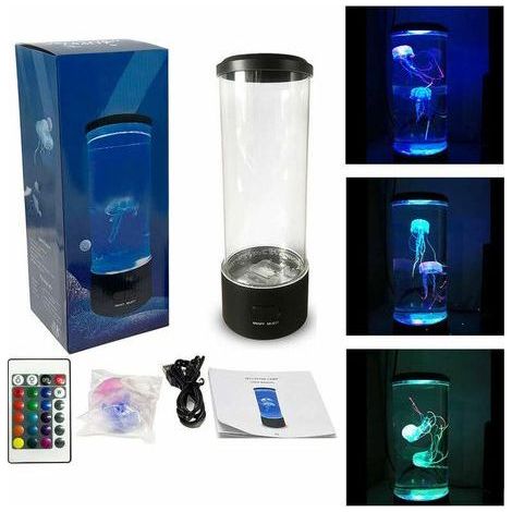 Lampe de méduse intelligente avec télécommande, lampe de table de réservoir de méduses, lampes de table USB cadeau créatif, lampe de méduse du ciel pour la maison, l'étude, le chevet, le salon (1/5)