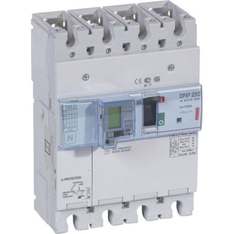Interruttore differenziale elettronico con unità di misura DPX³250  potere di interruzione 36kA 400V - 4P - 100A - LEGRAND - LEG420455