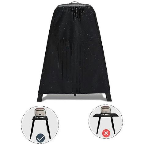 Housse pour four à pizza et barbecue d'extérieur, noire (1/4)
