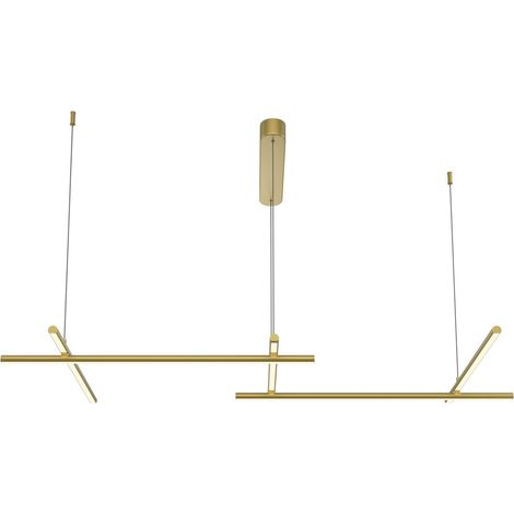Maytoni Radiance Plafonnier suspendu moderne de 121 cm, doré, 3 000 K, 2 150 lm, abat-jour blanc