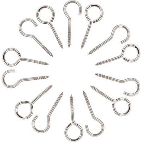 12 crochets plafond, inox, pour suspension et rangement (1/5)