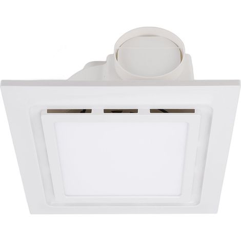 Ventilateur de salle de bain avec éclairage, extracteur de salle de bain, ventilation 140 pi³/min, montage au plafond, ventilation de douche, pour carrés de 10 x 10 pouces (1/5)