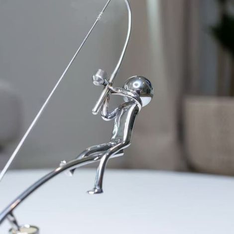 Ecleanfy - Sculpture du pêcheur en équilibre - Décoration de bureau cinétique, objet zen pour le bureau, cadeau pour papa (1/5)