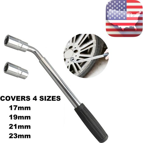 Wrench 4 Way Lug Nut Tool Foldable Adjustable Lug Nut Socket Wheel Tire Change (1/4)
