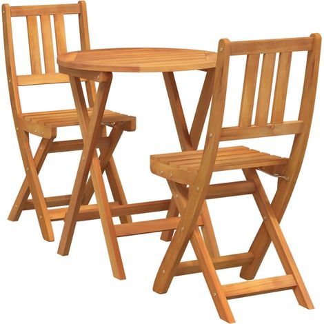Maison Exclusive - Set bistrot 3 pz Olio Naturale Legno di Acacia Massello (1/5)