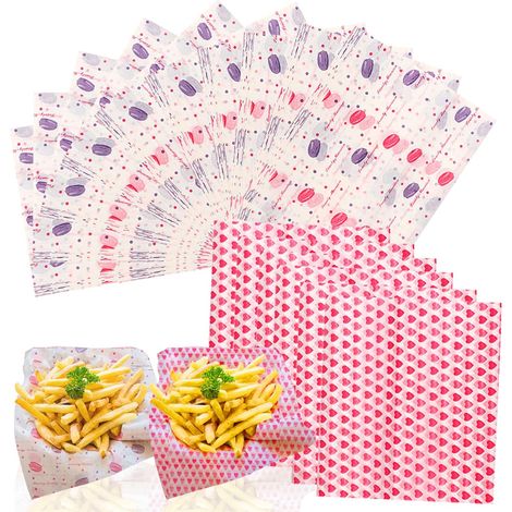 100 Feuilles Bâtonnets de Cire d'Abeille, Emballage de Gâteau Antiadhésif Emballage de Cuisson Papier Sulfurisé Papier d'Emballage Alimentaire (25x21.5cm)-Fei Yu (1/5)